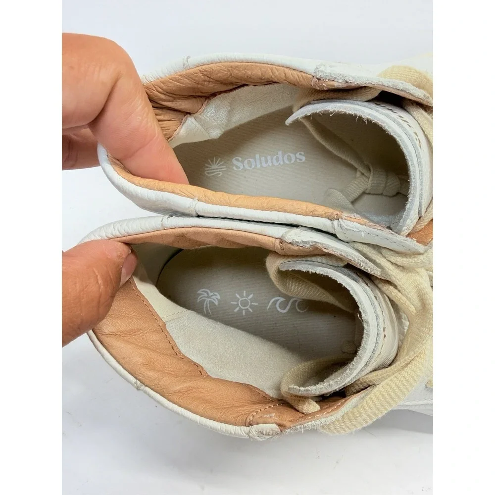 Soludos Ibiza High-Top Platform Sneakers Women's 8.5 White Leather EU 39